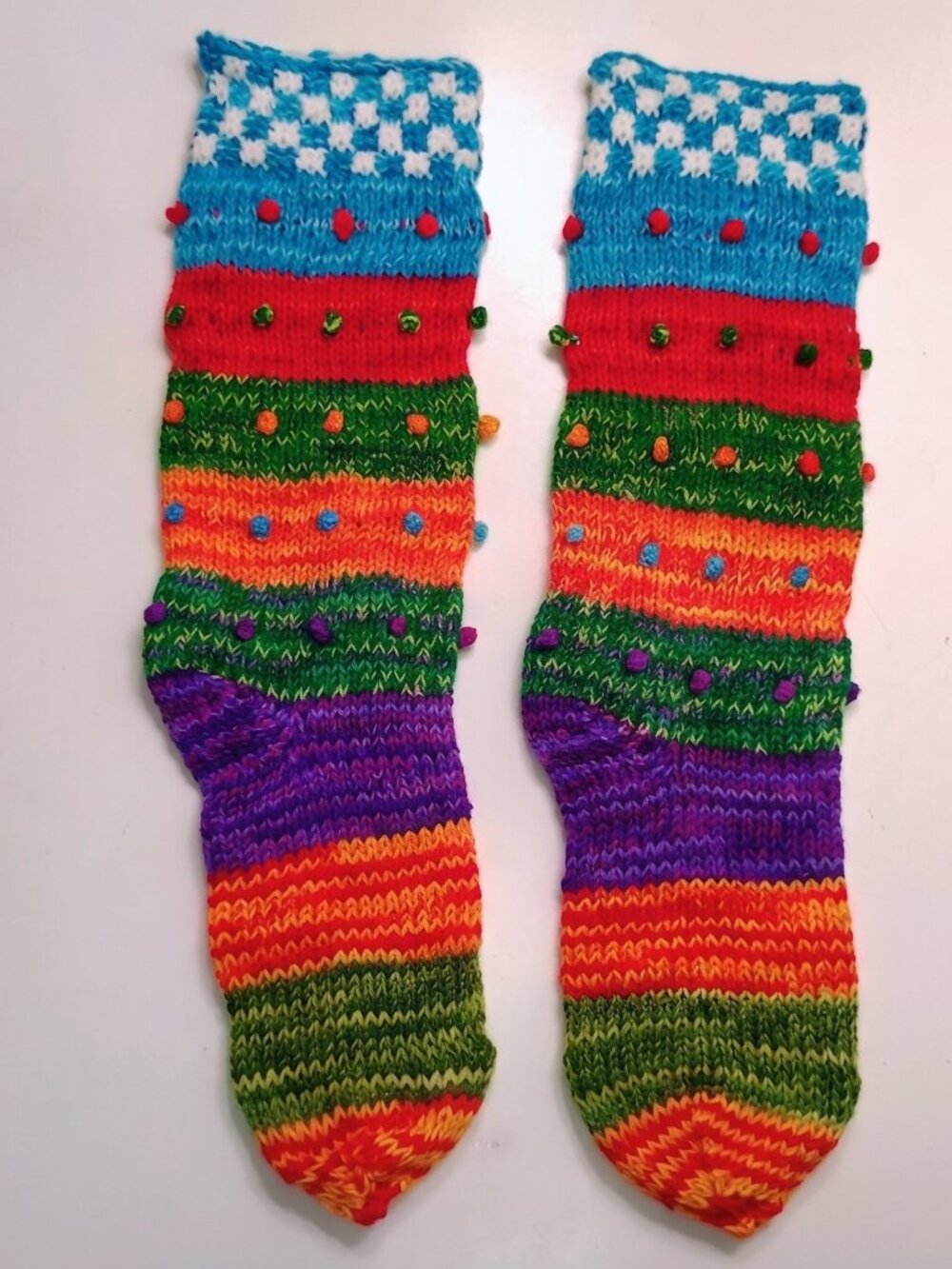 Hand-knitted warm winter socks from Cusco
